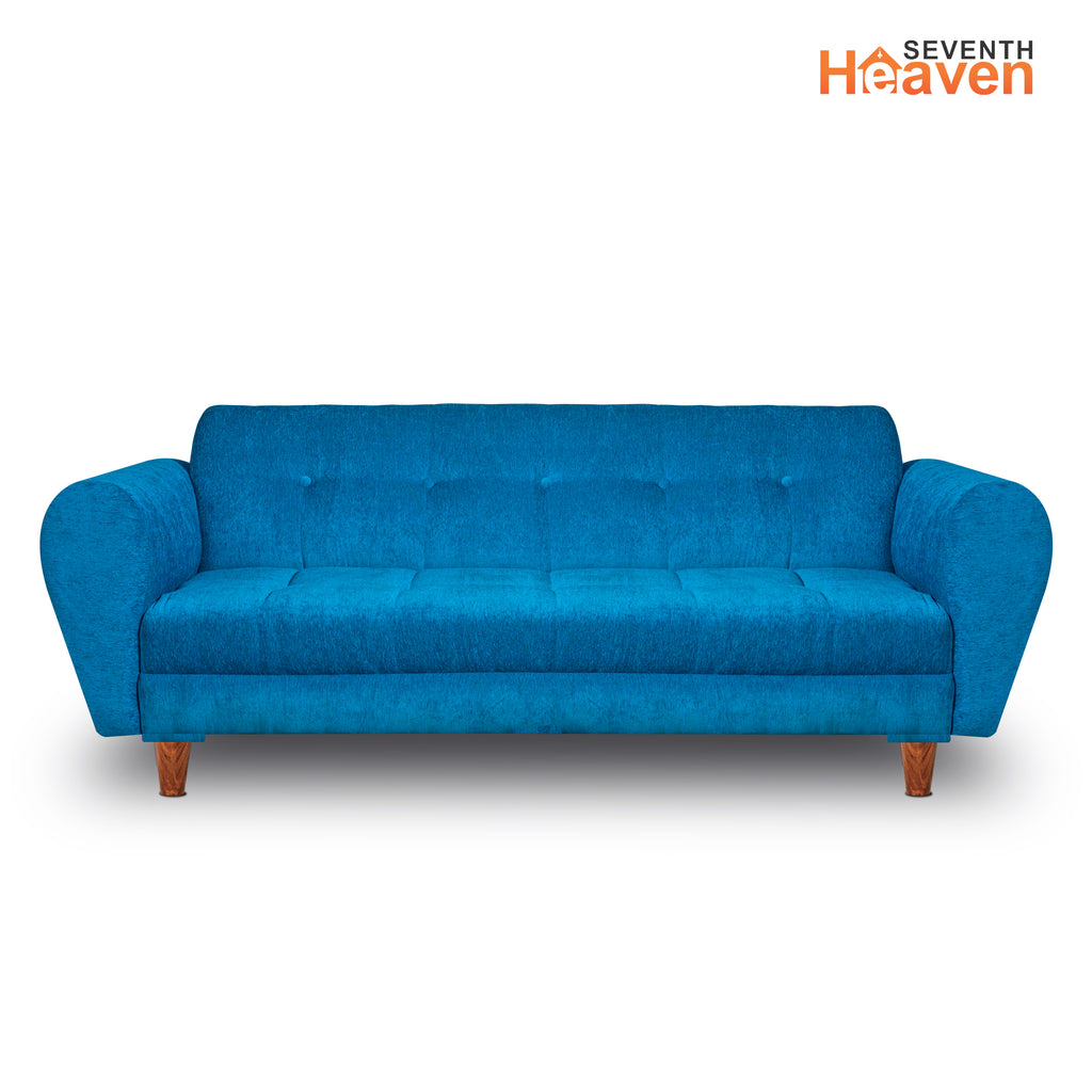 Milan 4 Seater with Ottoman- ( Premium Molfino Fabric- Sky Blue )