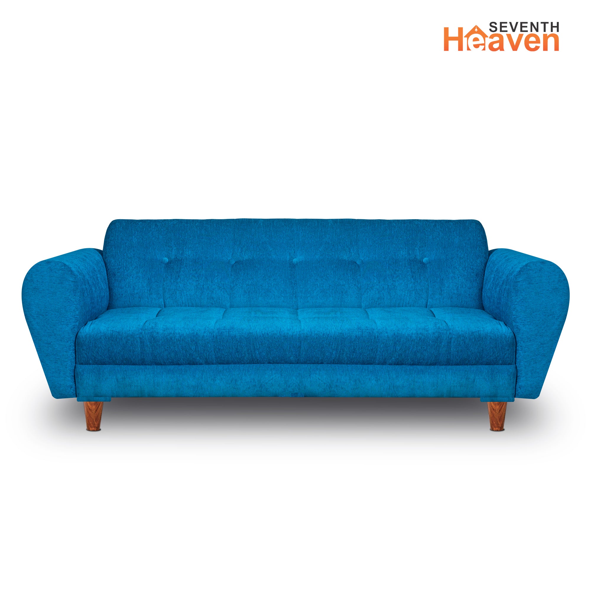 Milan 4 Seater with Ottoman- ( Premium Molfino Fabric- Sky Blue )