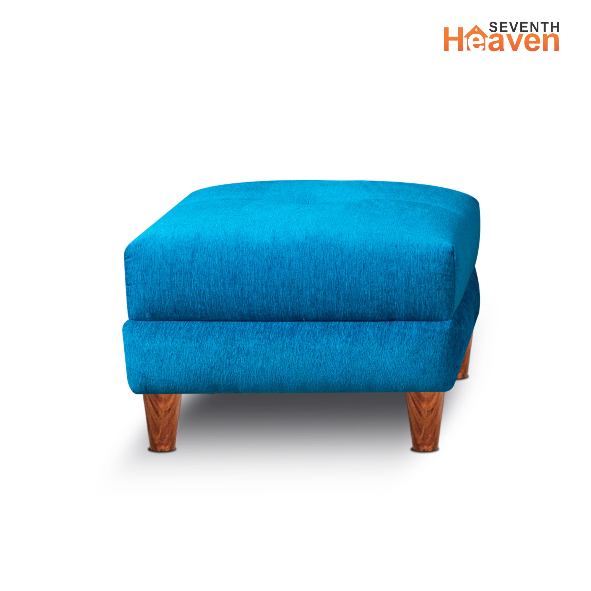 Milan 4 Seater with Ottoman- ( Premium Molfino Fabric- Sky Blue )
