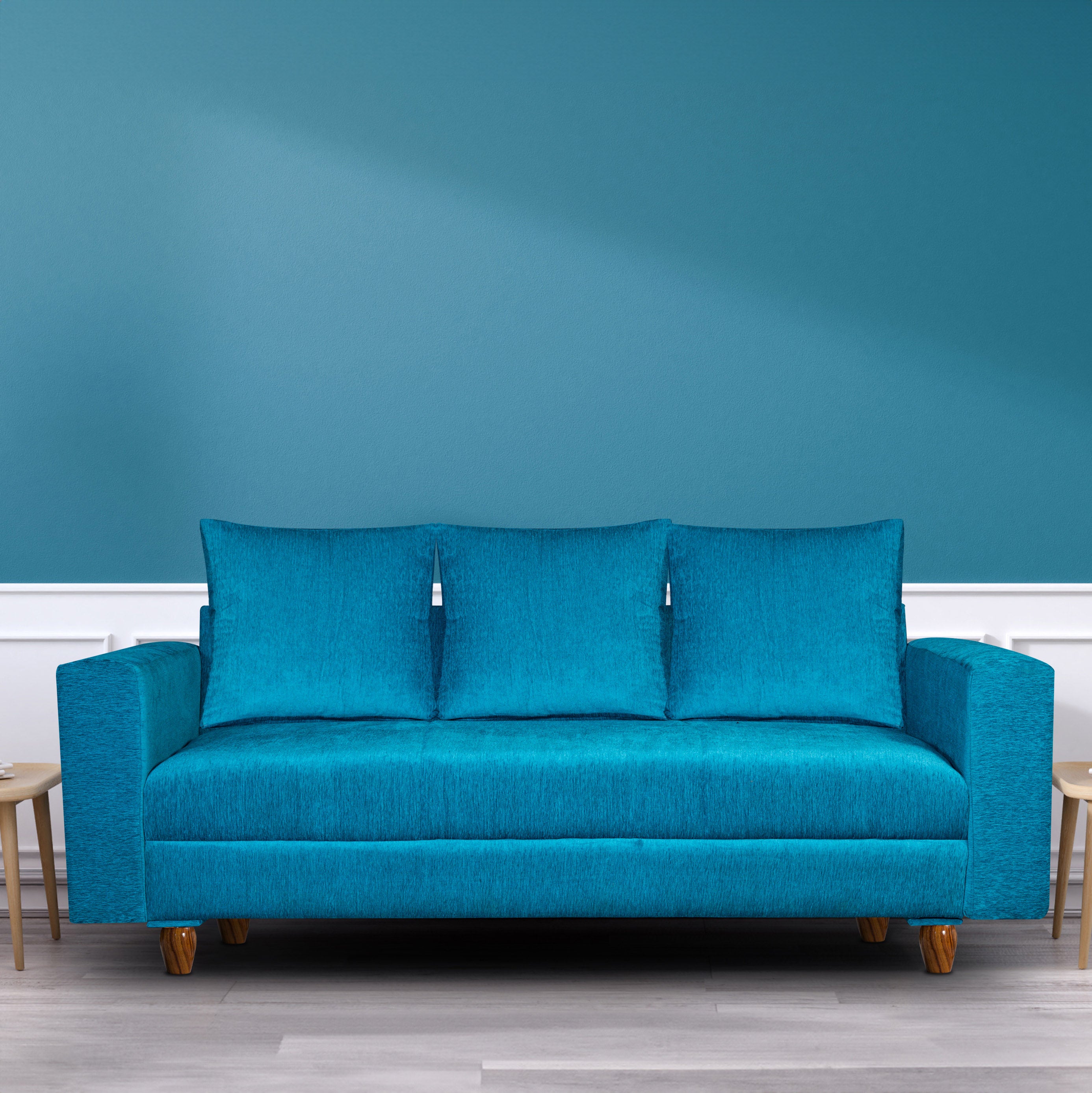 Rio 5 Seater Sofa- (3+2) ( Premium Molfino Fabric- Sky Blue )