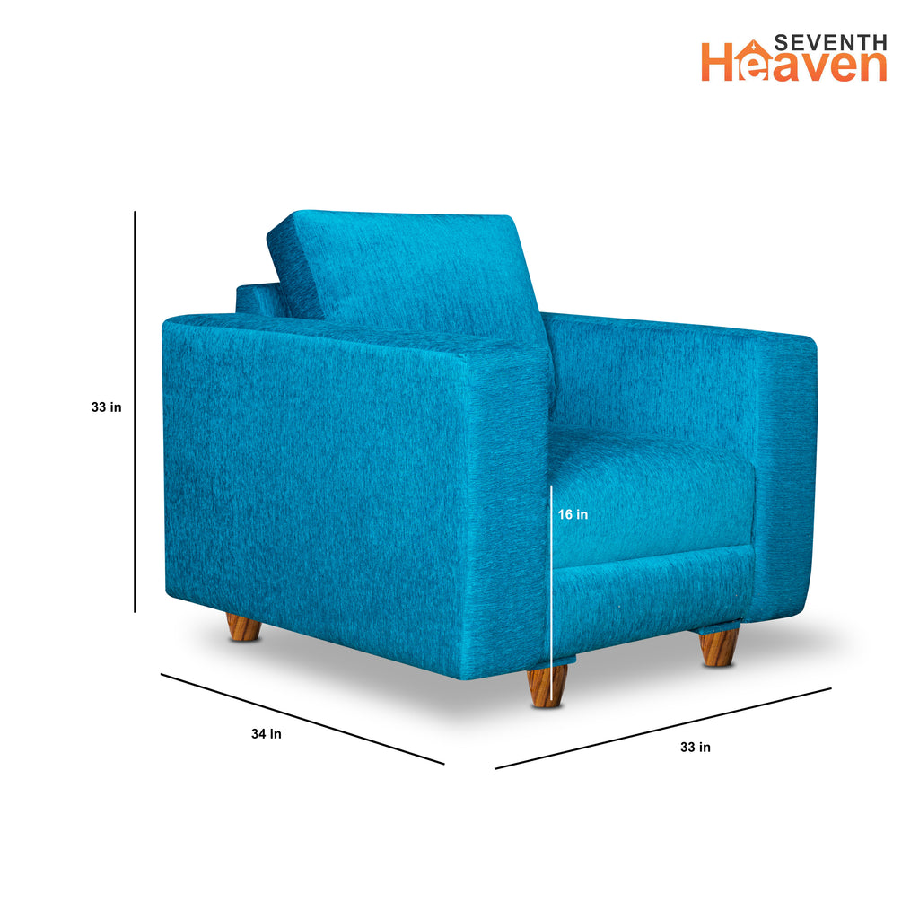 Rio 5 Seater Sofa- (3+1+1) ( Premium Molfino Fabric- Sky Blue )