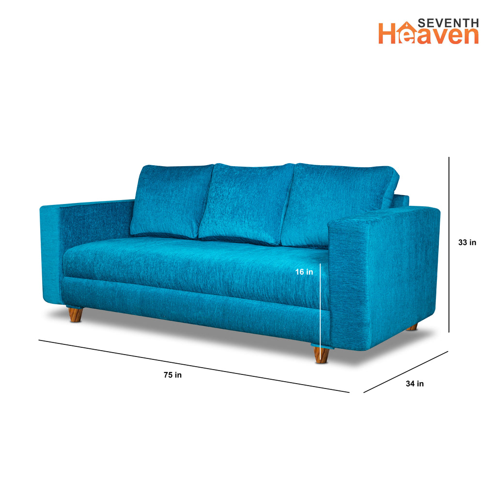 Rio 5 Seater Sofa- (3+2) ( Premium Molfino Fabric- Sky Blue )