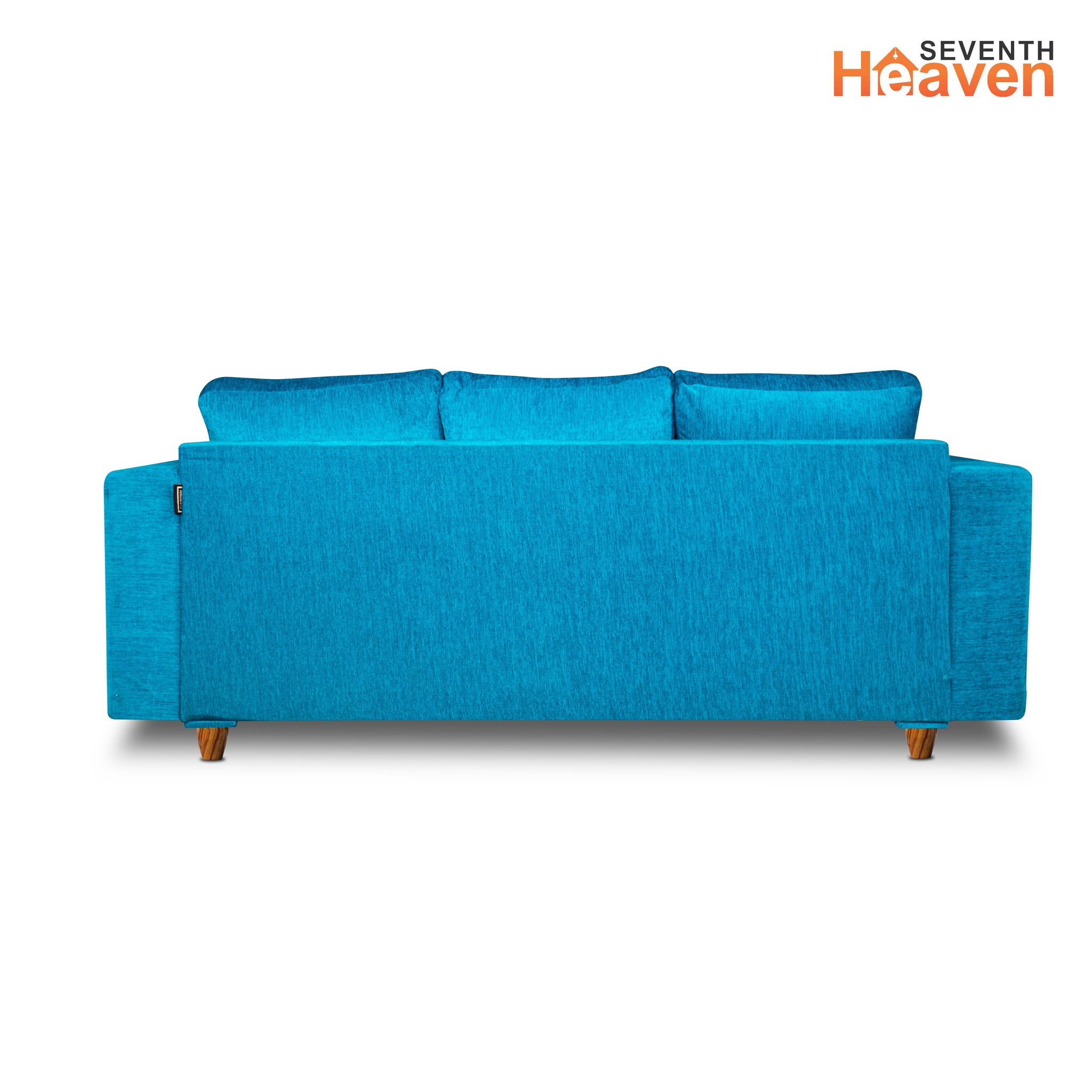 Rio 5 Seater Sofa Set, Chenille Molfino Fabric (Finish Color - Sky Blue, Style - 3 + 2)