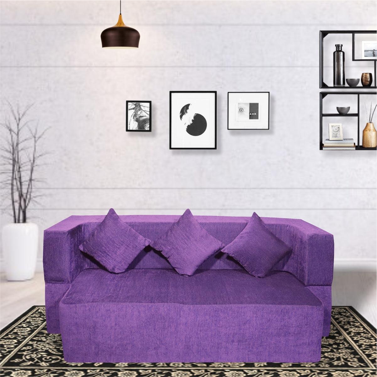 Seventh Heaven Purple Morphino Fabric FlipperX Sofa Bed
