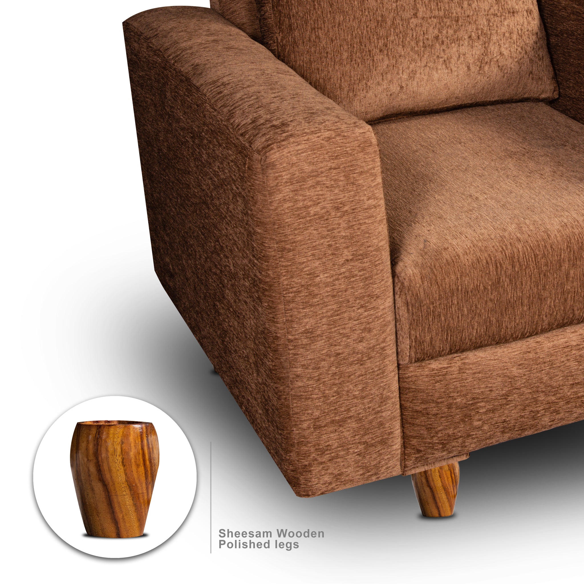 Rio 1 Seater Sofa, Chenille Molfino Fabric (Finish Color - Beige)
