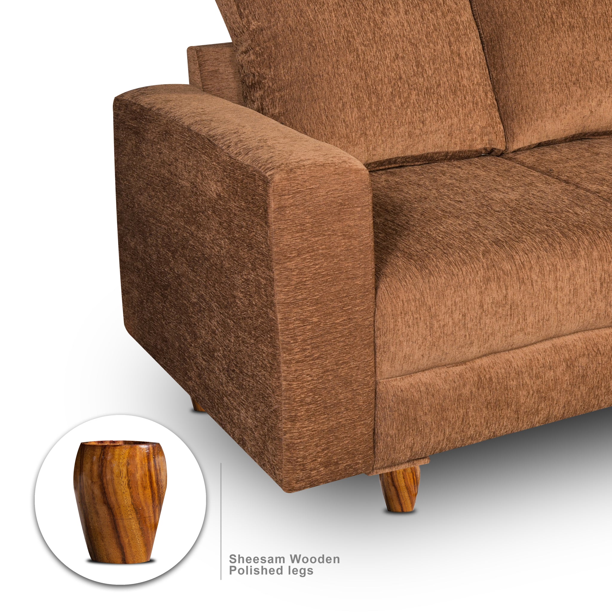 Rio 2 Seater Sofa, Chenille Molfino Fabric (Finish Color - Beige)
