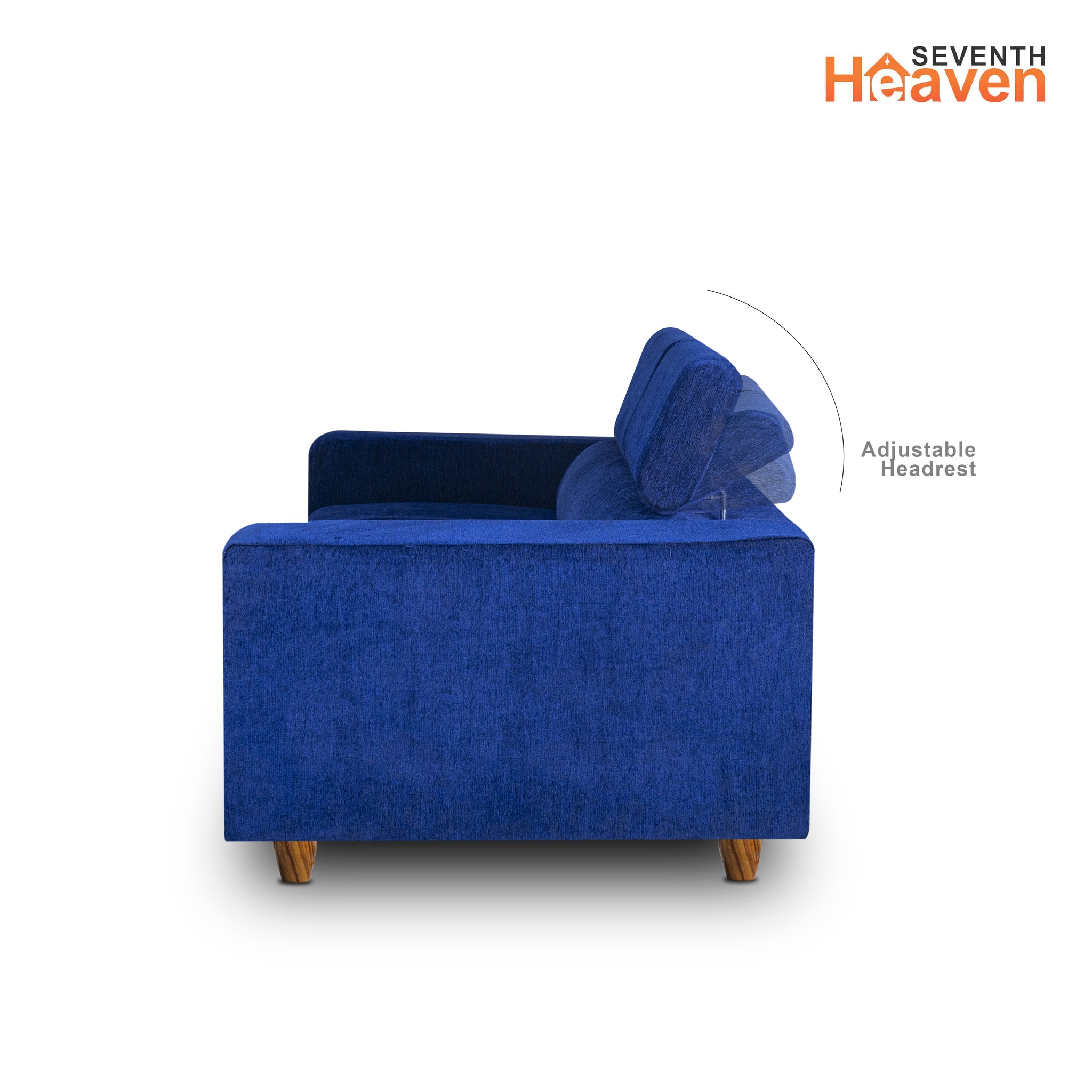 Berlin 2 Seater Sofa, Chenille Molfino Fabric (Finish Color - Blue)