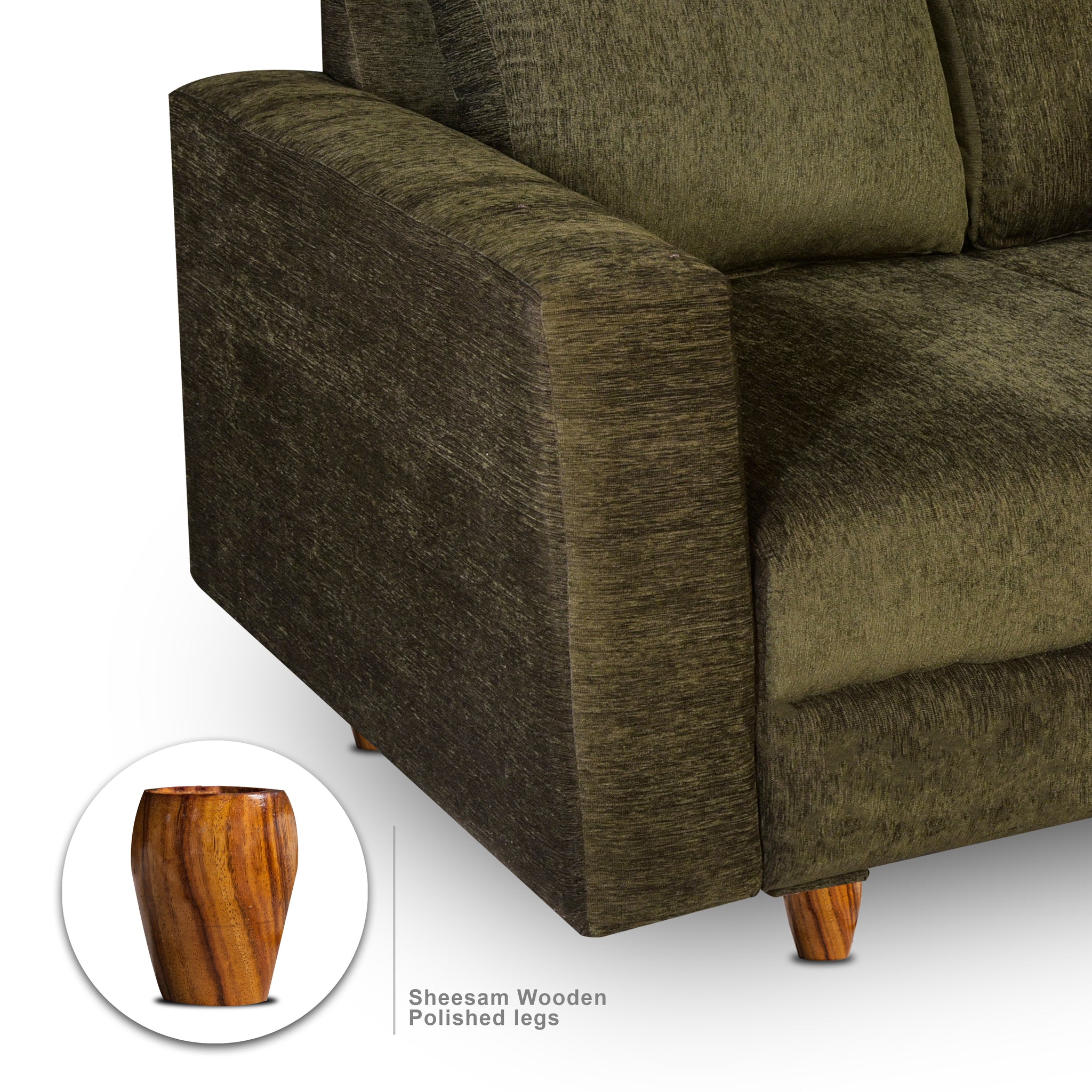 Rio 2 Seater Sofa, Chenille Molfino Fabric (Finish Color - Green)