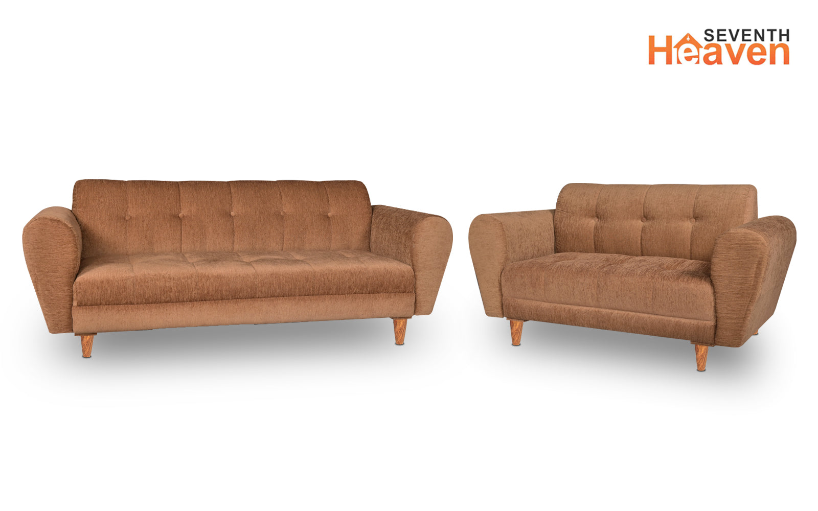 Milan 5 Seater Sofa Set, Chenille Molfino Fabric (Finish Color - Beige, Style - 3 + 2)