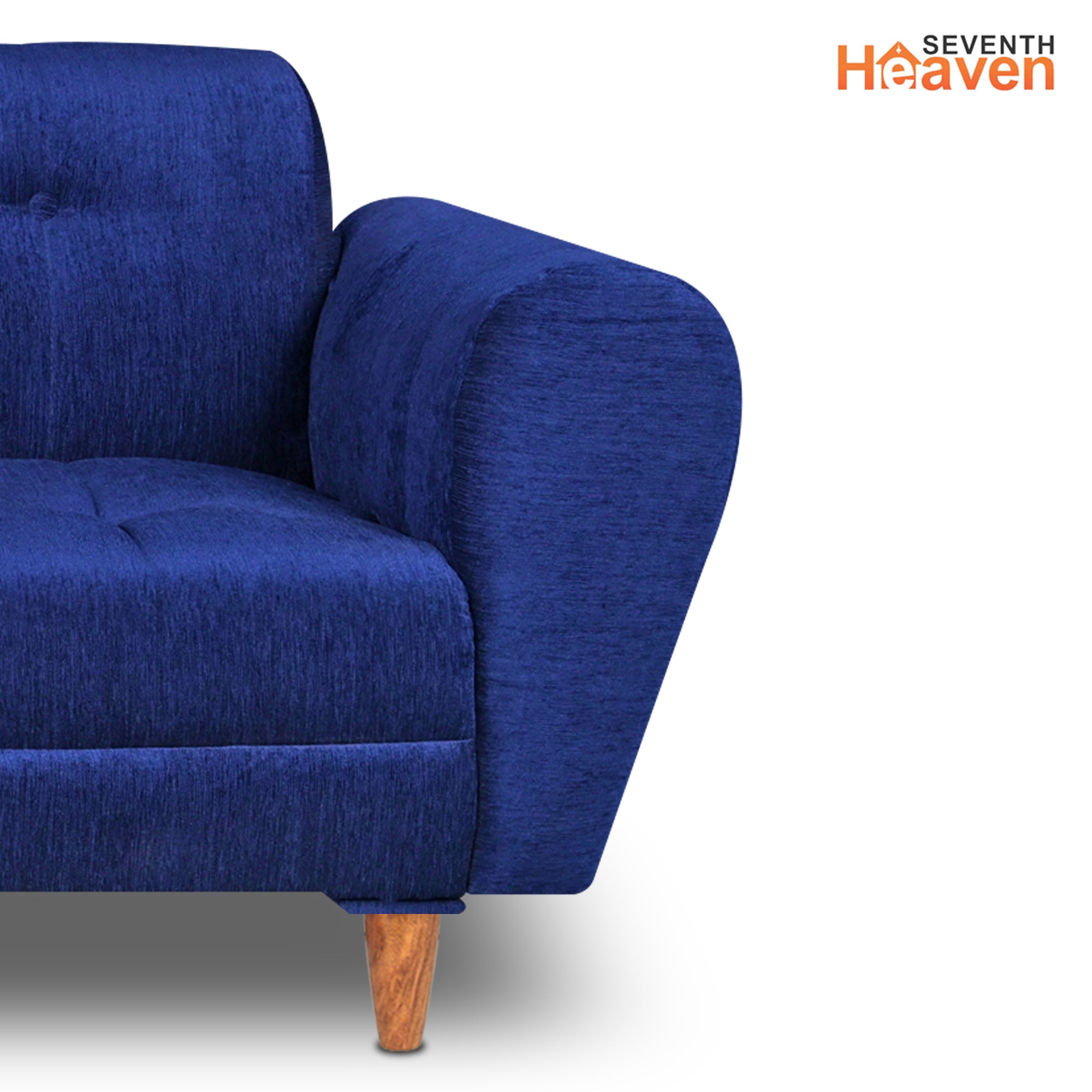 Milan 5 Seater Sofa Set, Chenille Molfino Fabric (Finish Color - Blue, Style - 3 + 1 +1)