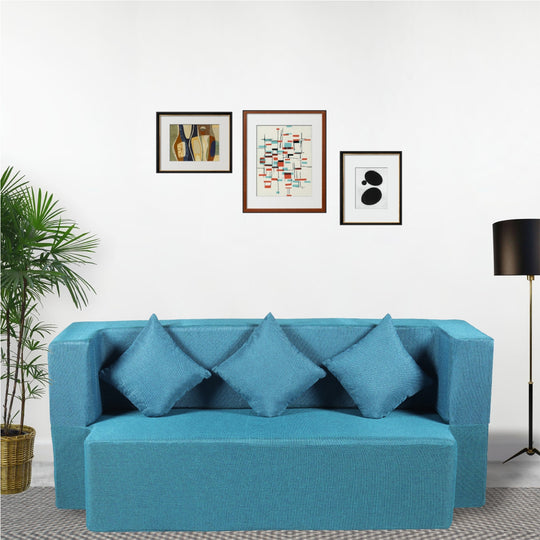 Seventh Heaven Blue FlipperX Sofa cum Bed