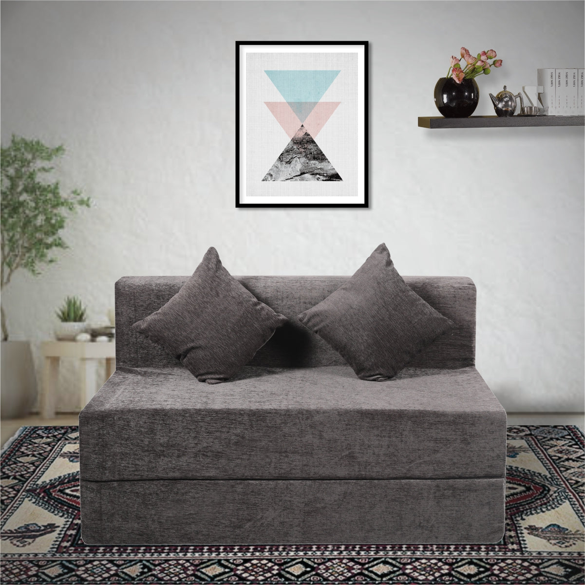 Cover of Grey Molfino Fabric 6'X4' Rejoice Sofa cum Bed