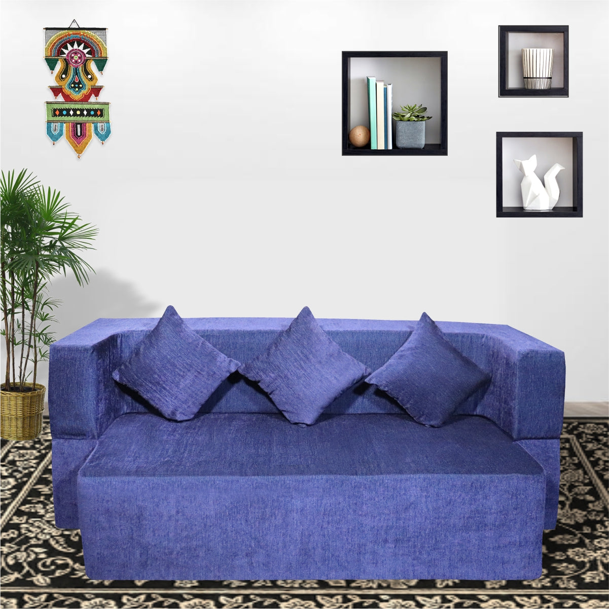 Seventh Heaven Blue Morphino Fabric FlipperX Sofa Bed