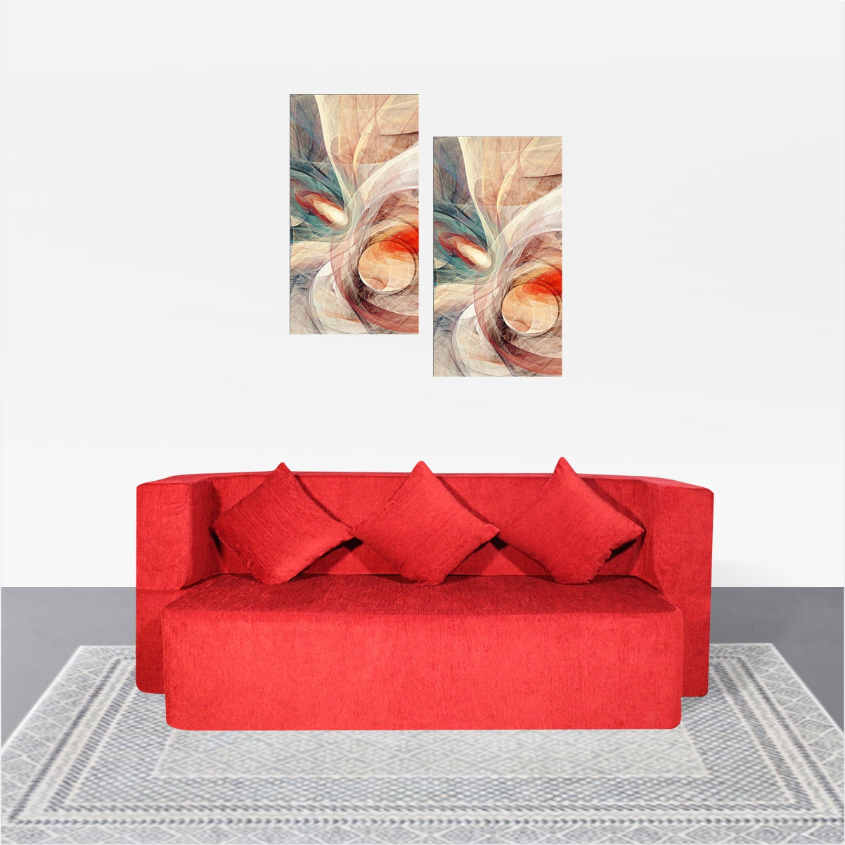 Cover of Maroon Chenille Molfino Fabric (72"x44"x14") FlipperX Sofa Bed