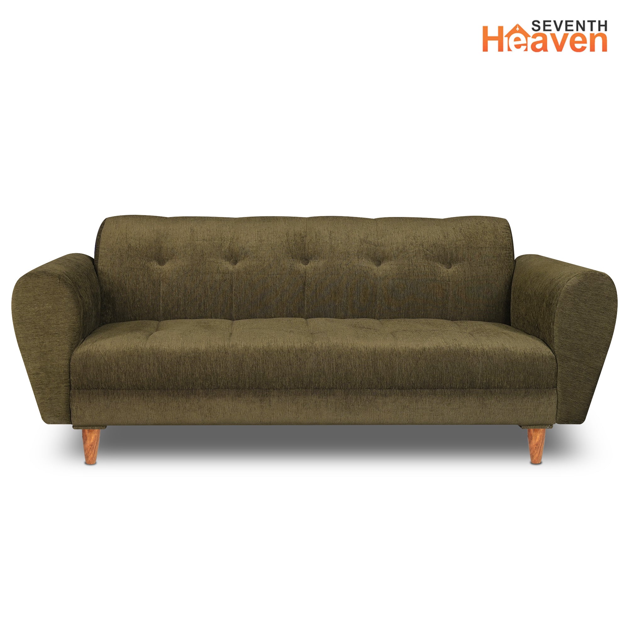 Milan 5 Seater Sofa Set, Chenille Molfino Fabric (Finish Color - Emerald Green, Style - 3 + 1 +1)
