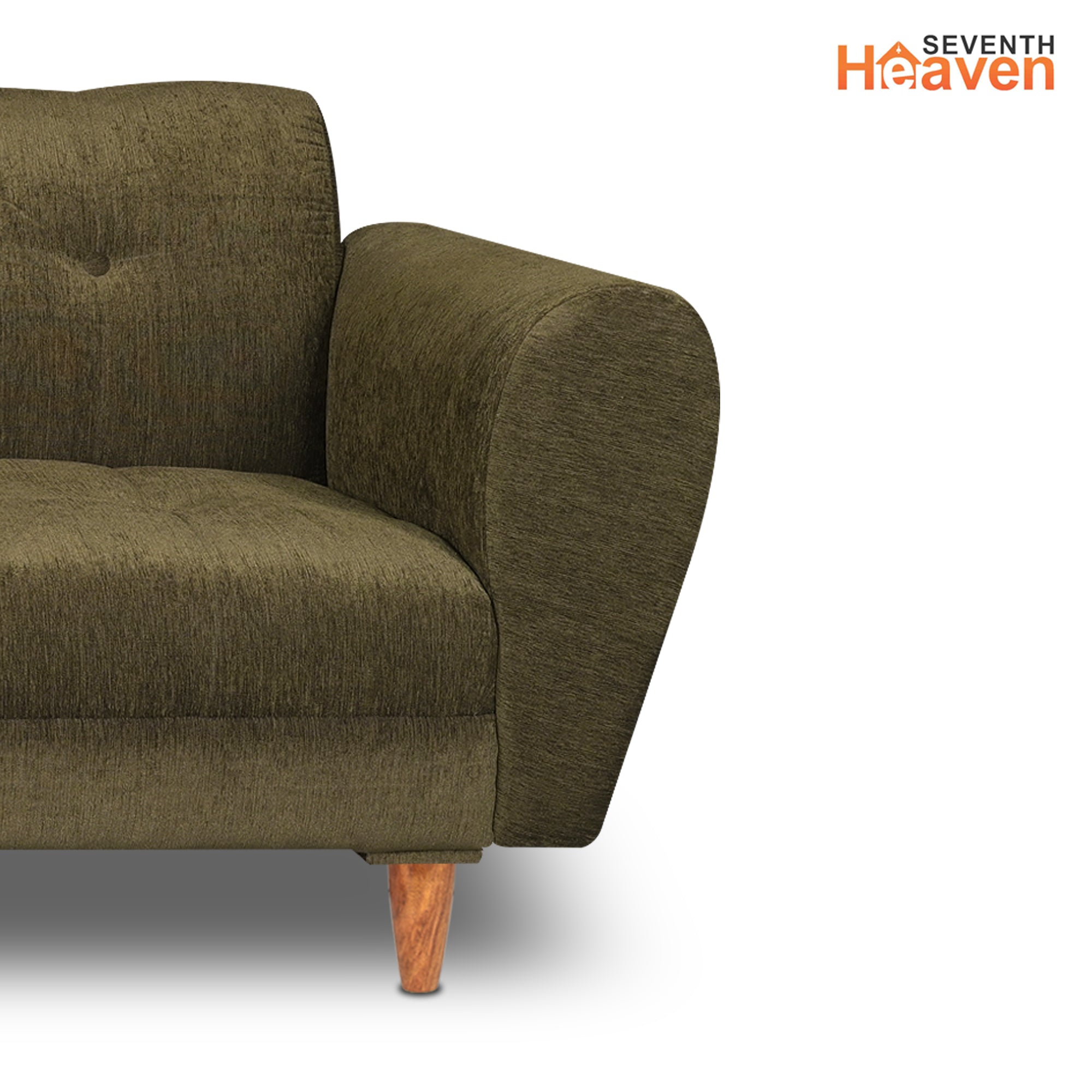 Milan 5 Seater Sofa Set, Chenille Molfino Fabric (Finish Color - Emerald Green, Style - 3 + 2)