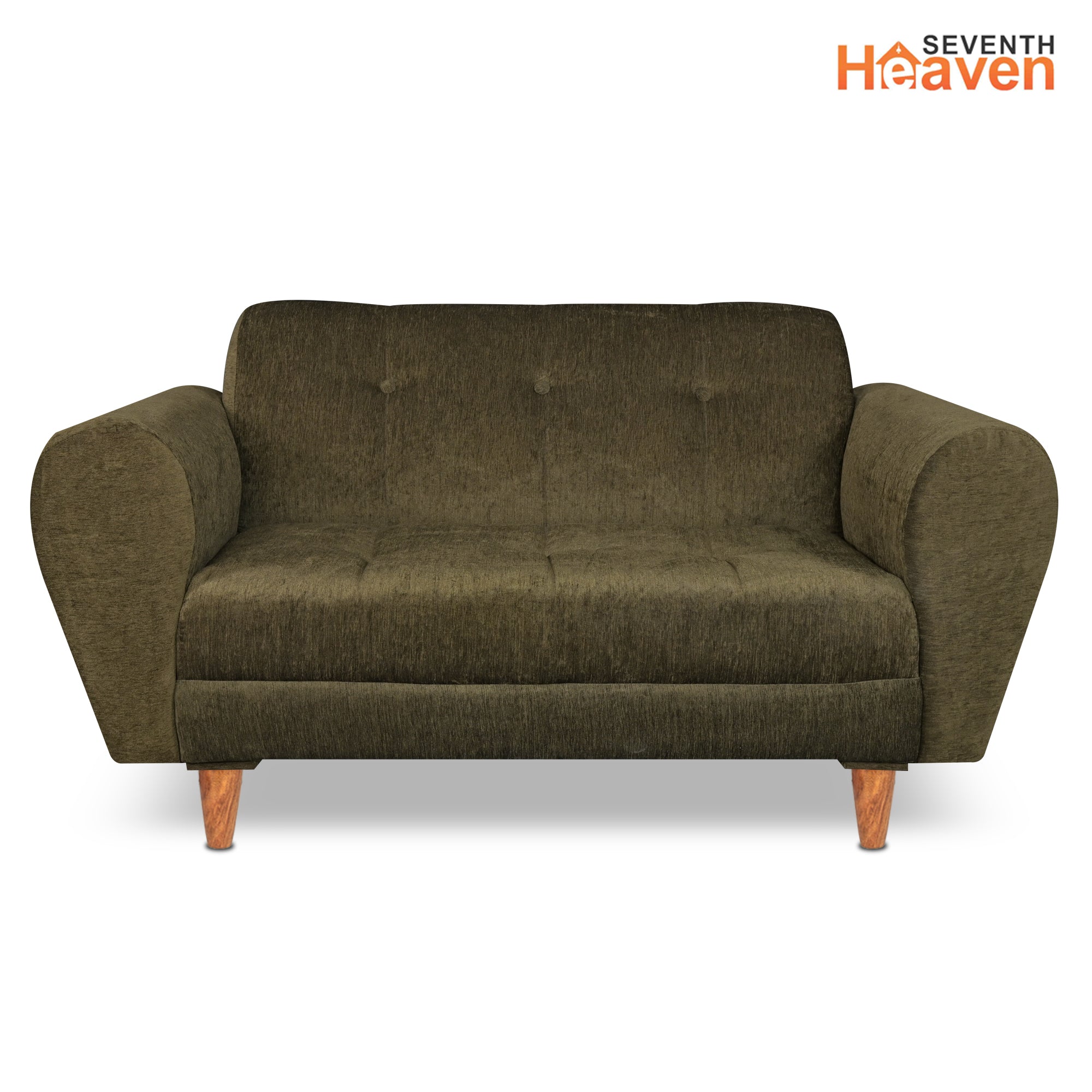 Milan 5 Seater Sofa Set, Chenille Molfino Fabric (Finish Color - Emerald Green, Style - 3 + 2)