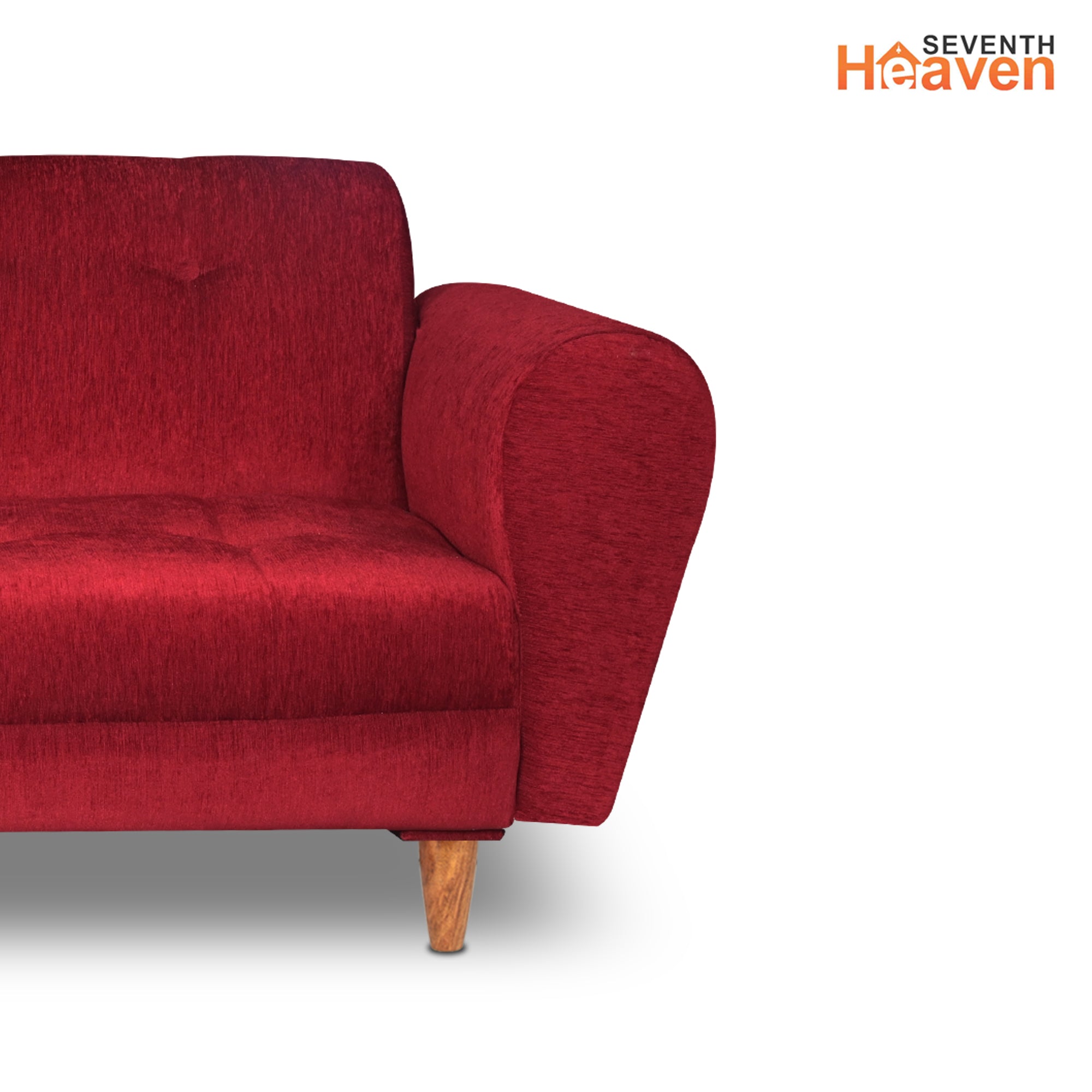 Milan 5 Seater Sofa Set, Chenille Molfino Fabric (Finish Color - Maroon, Style - 3 + 1 +1)