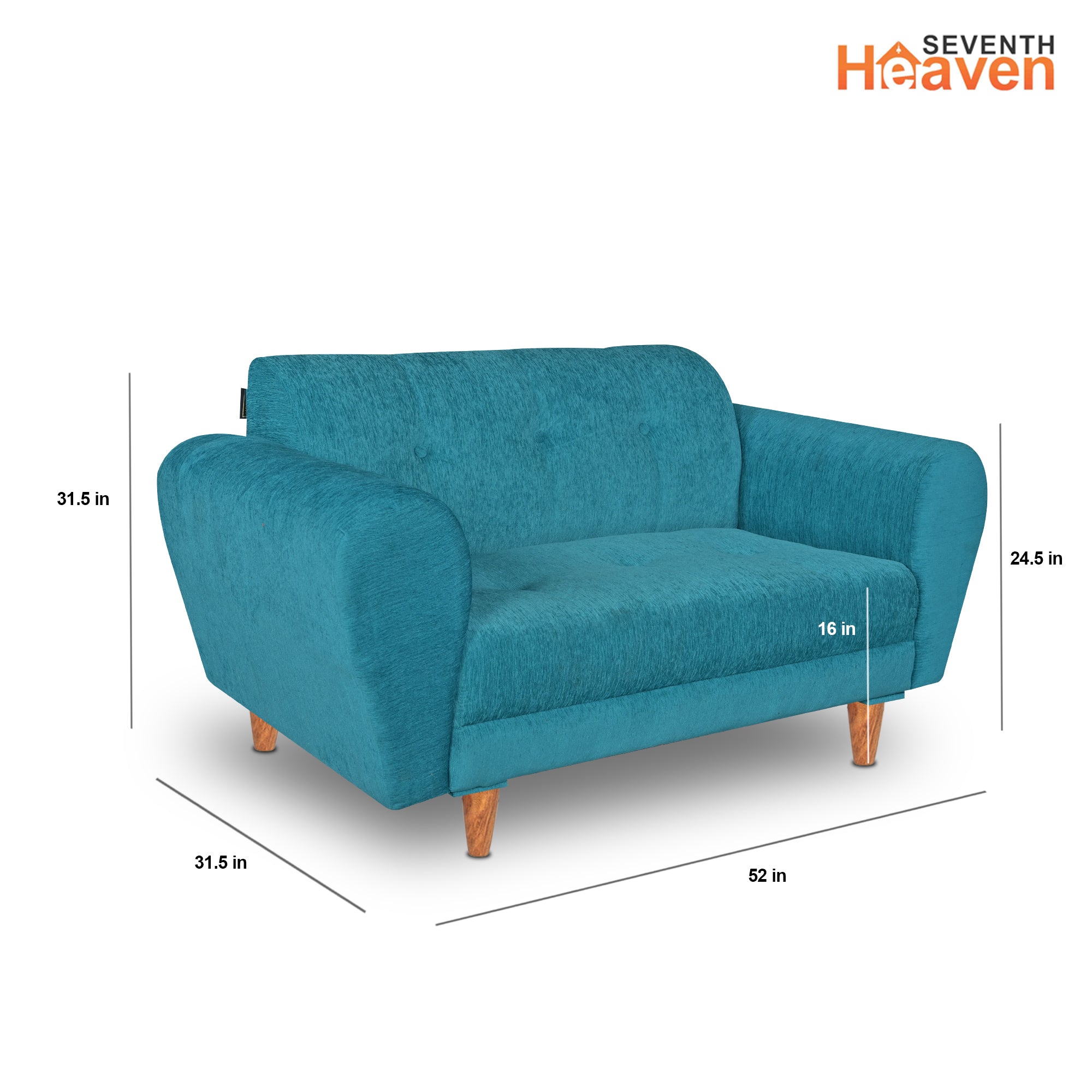 Milan 5 Seater Sofa Set, Chenille Molfino Fabric (Finish Color - Sky Blue, Style - 3 + 2)
