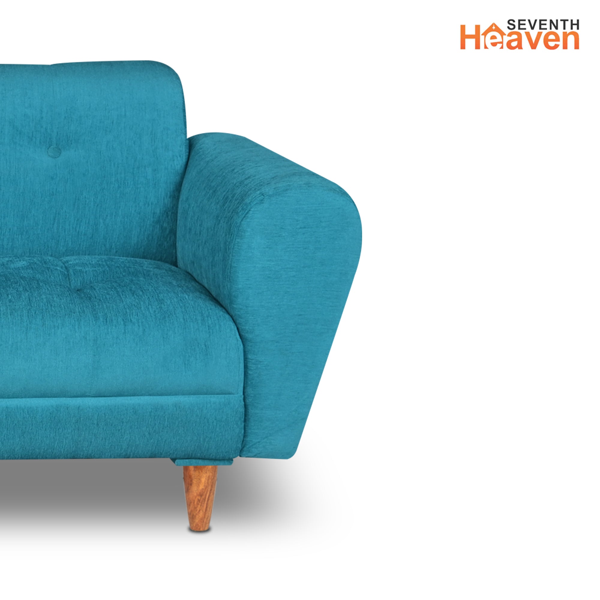 Milan 5 Seater Sofa Set, Chenille Molfino Fabric (Finish Color - Sky Blue, Style - 3 + 2)